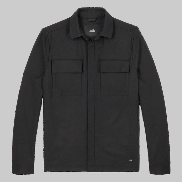 WAHTS STRETCH WOOL SHIRT JACKET BLACK - Hombre Amsterdam