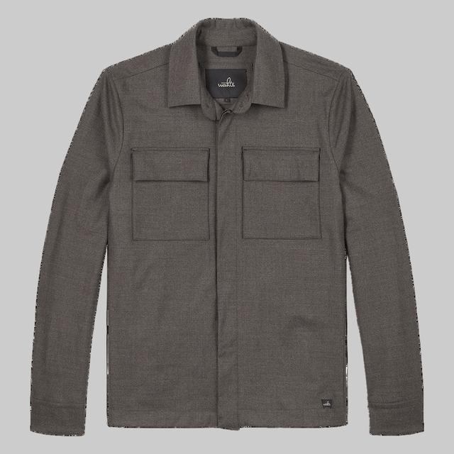 WAHTS STRETCH WOOL SHIRT JACKET DARK BROWN - Hombre Amsterdam
