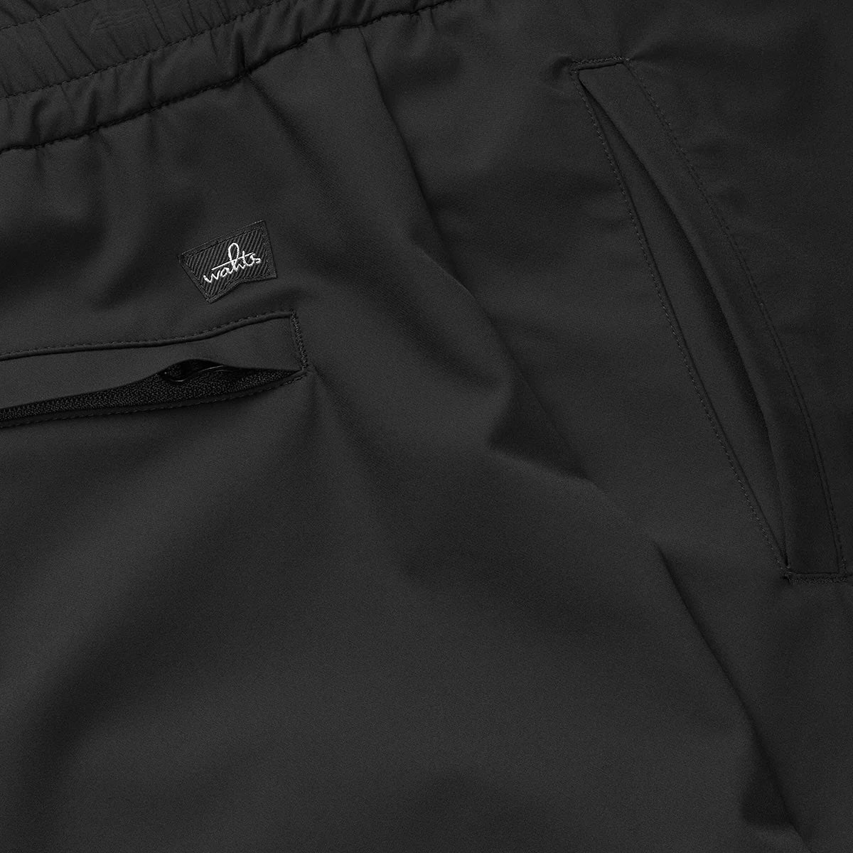 WAHTS HARPER TECH STRETCH TROUSERS PURE BLACK WITH ZIP BACK POCKET- Hombre Amsterdam