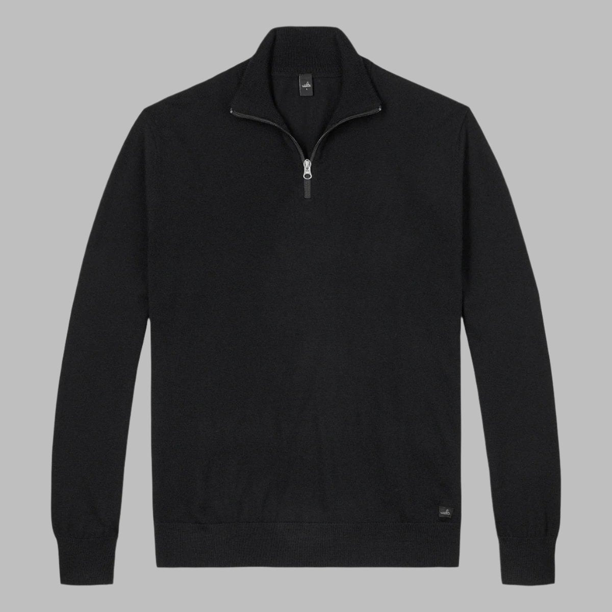 WAHTS MERINO WOOL ZIP PULLOVER BLACK - Hombre Amsterdam