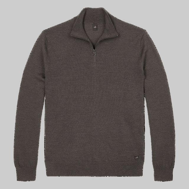 WAHTS ZIP PULLOVER DARK BROWN MELANGE - Hombre Amsterdam