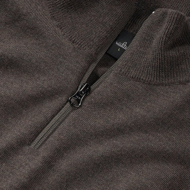 WAHTS ZIP PULLOVER DARK BROWN MELANGE - Hombre Amsterdam