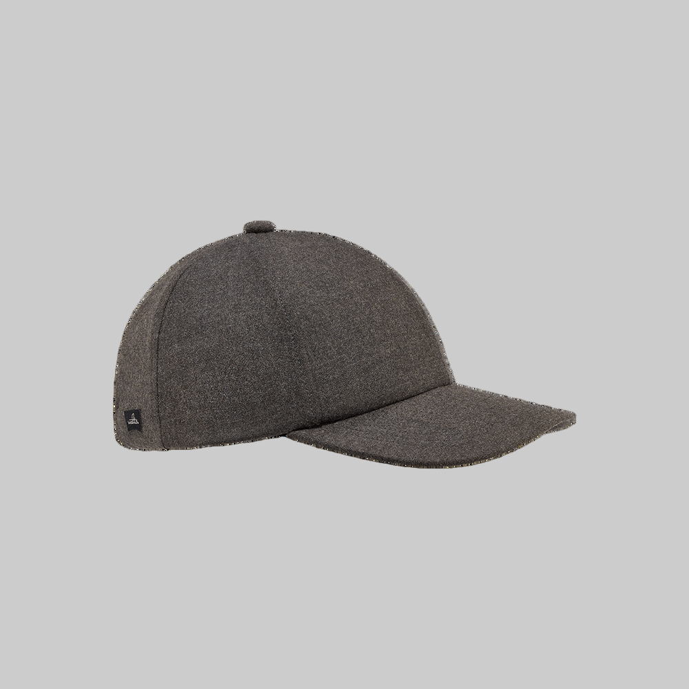 WHATS STRETCH WOOL CAP DARK BROWN MELANGE CLASP-CLOSURE - Hombre Amsterdam