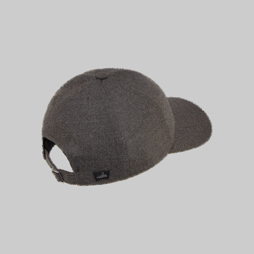 WHATS STRETCH WOOL CAP DARK BROWN MELANGE CLASP-CLOSURE - Hombre Amsterdam
