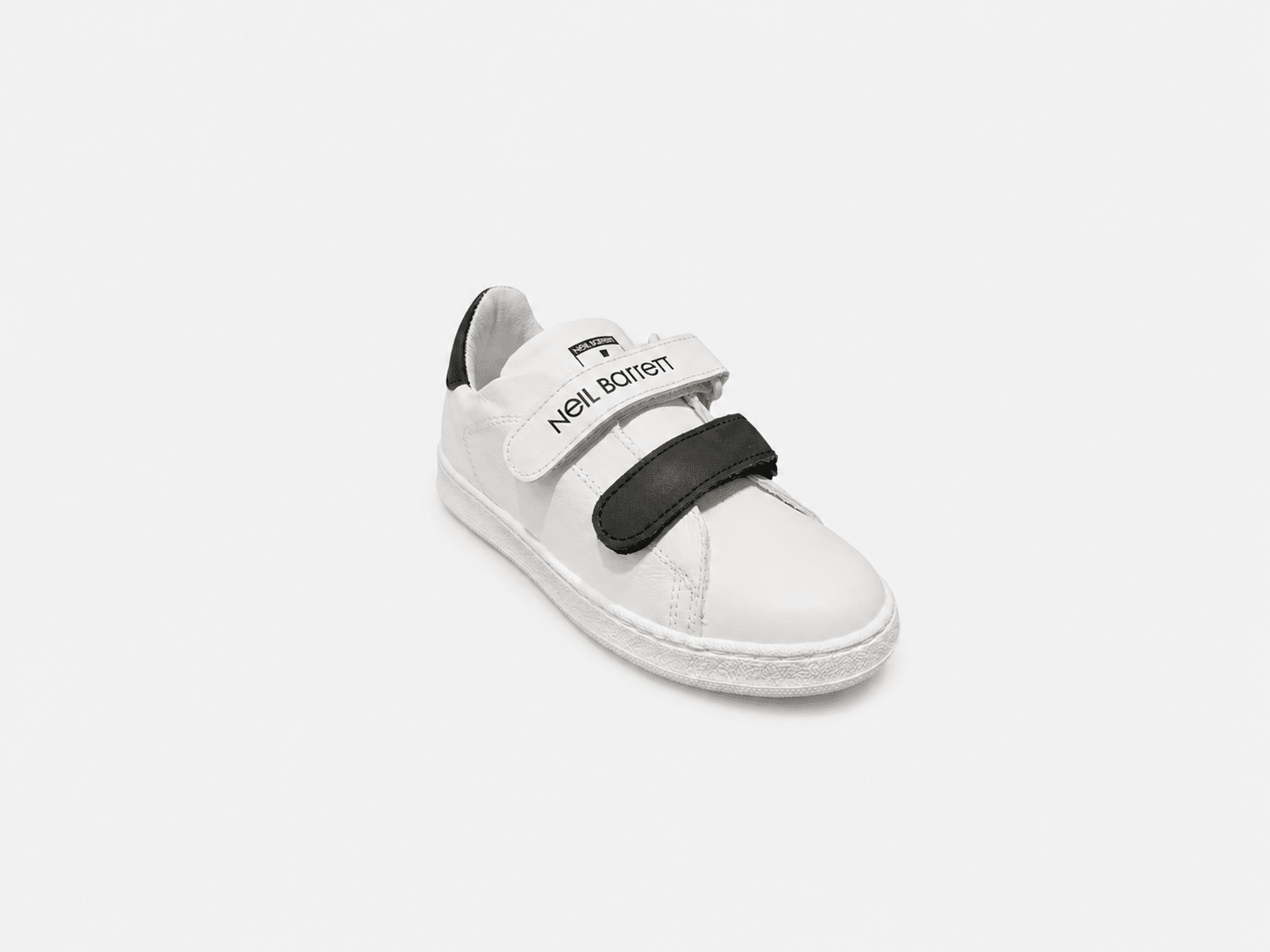 White Black Leather Kids Sneakers - Hombre Amsterdam