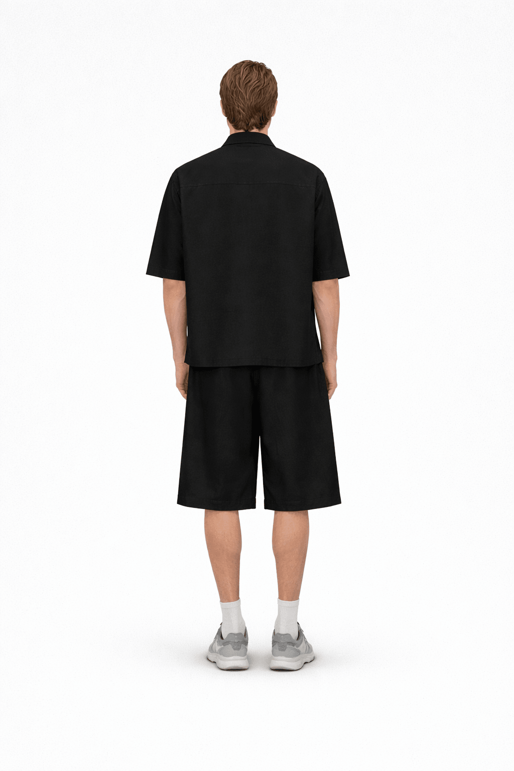 Wool Shirt Short Sleeves Black - Hombre Amsterdam