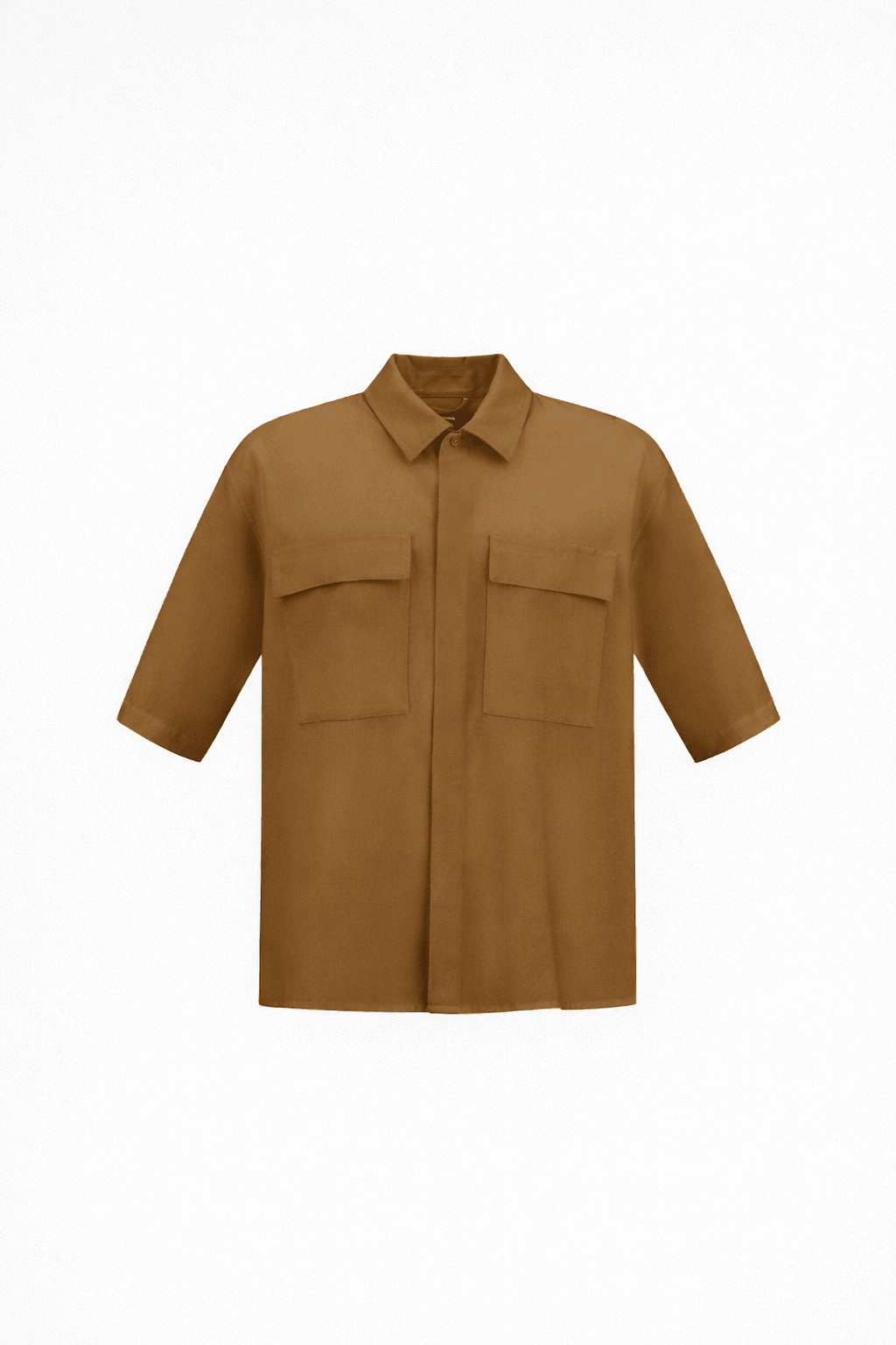 Wool Shirt Short Sleeves Olive - Hombre Amsterdam