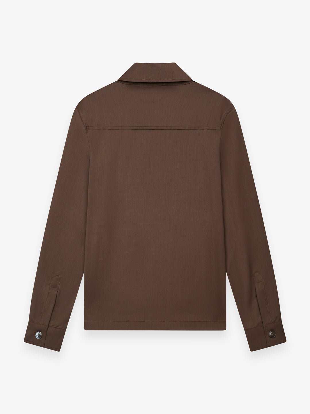 Wool Stretch Overshirt Dark Brown - Hombre Amsterdam