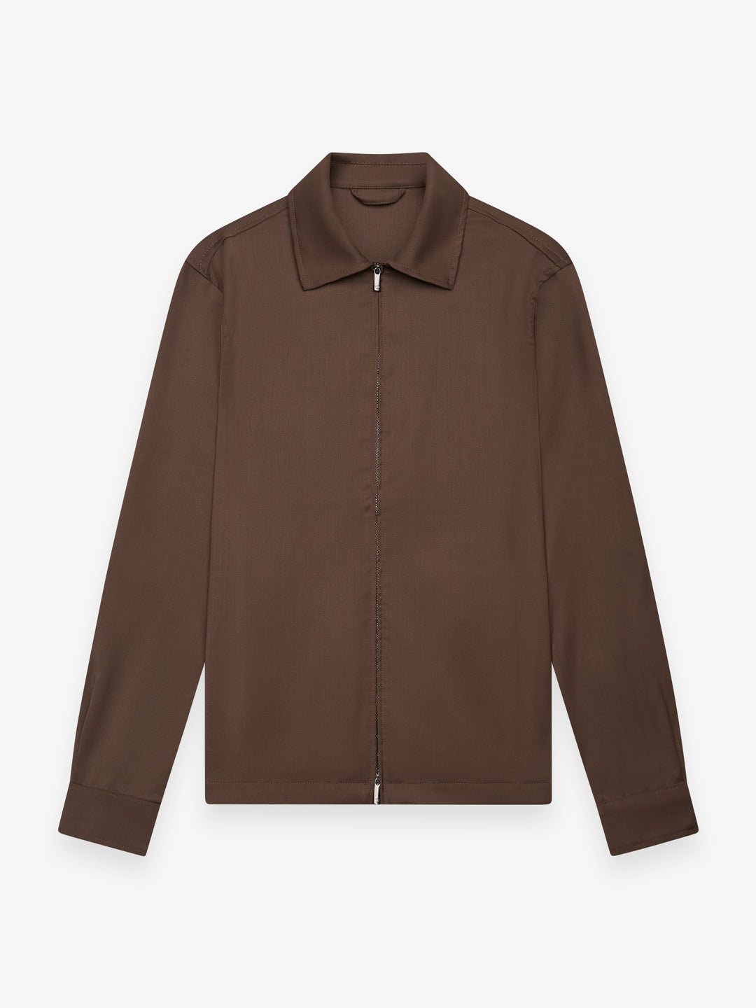 Wool Stretch Overshirt Dark Brown - Hombre Amsterdam