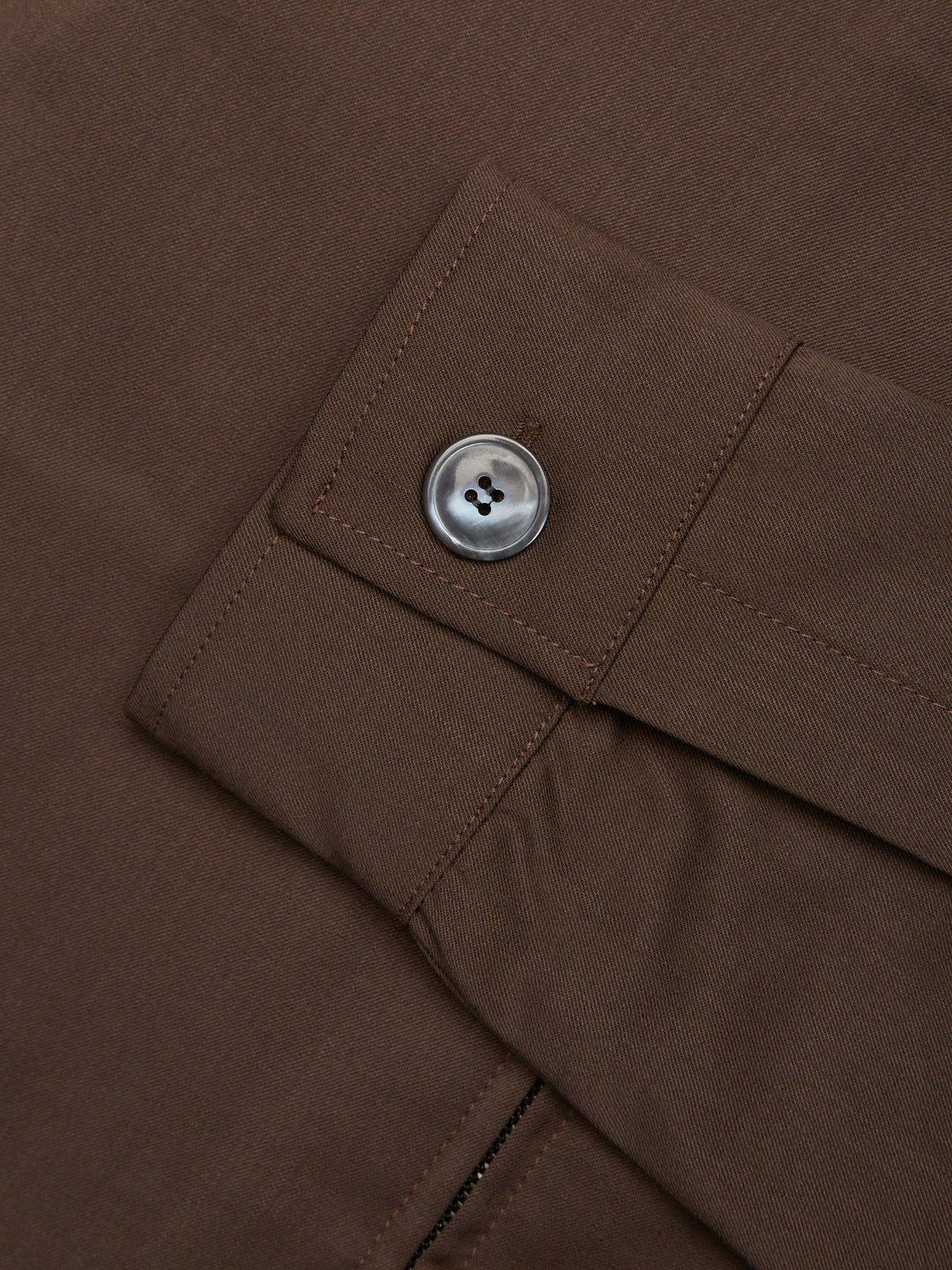 Wool Stretch Overshirt Dark Brown - Hombre Amsterdam