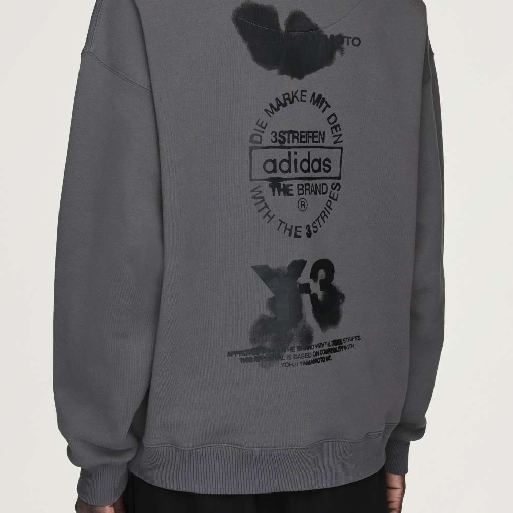 Y - 3 GRAPHIC LOOSE FIT HOODIE GRANITE WITH ADJUSTABLE DRAWSTRING- Hombre Amsterdam