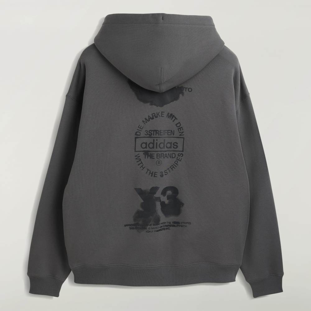Y - 3 GRAPHIC LOOSE FIT HOODIE GRANITE WITH ADJUSTABLE DRAWSTRING - Hombre Amsterdam