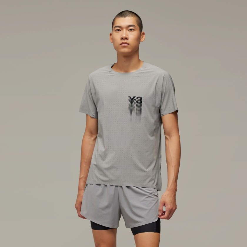 Y - 3 RUNNING T - SHIRT GREY - Hombre Amsterdam
