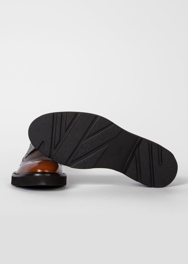 PAUL SMITH BROWN LEATHER ''COUNT 'BROQUES