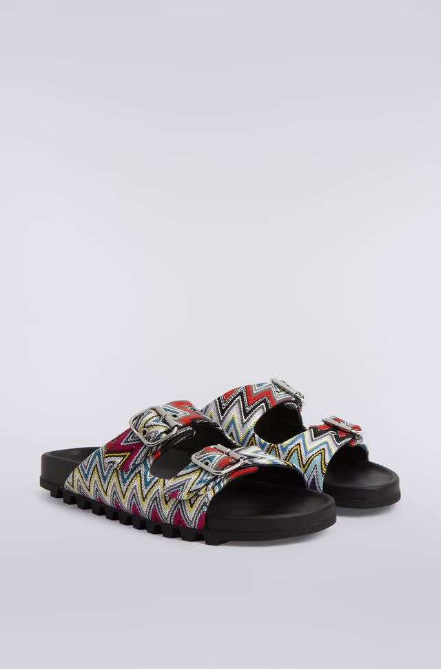 Missoni Sandals with double strap in slub fabric front